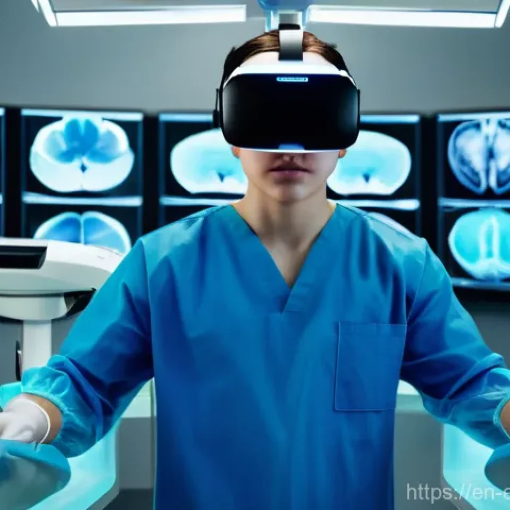 교육공학과 VR 기반 학습 콘텐츠 - **Prompt:** A focused young adult, wearing a sleek, modern VR headset, stands in a hyper-realistic v...